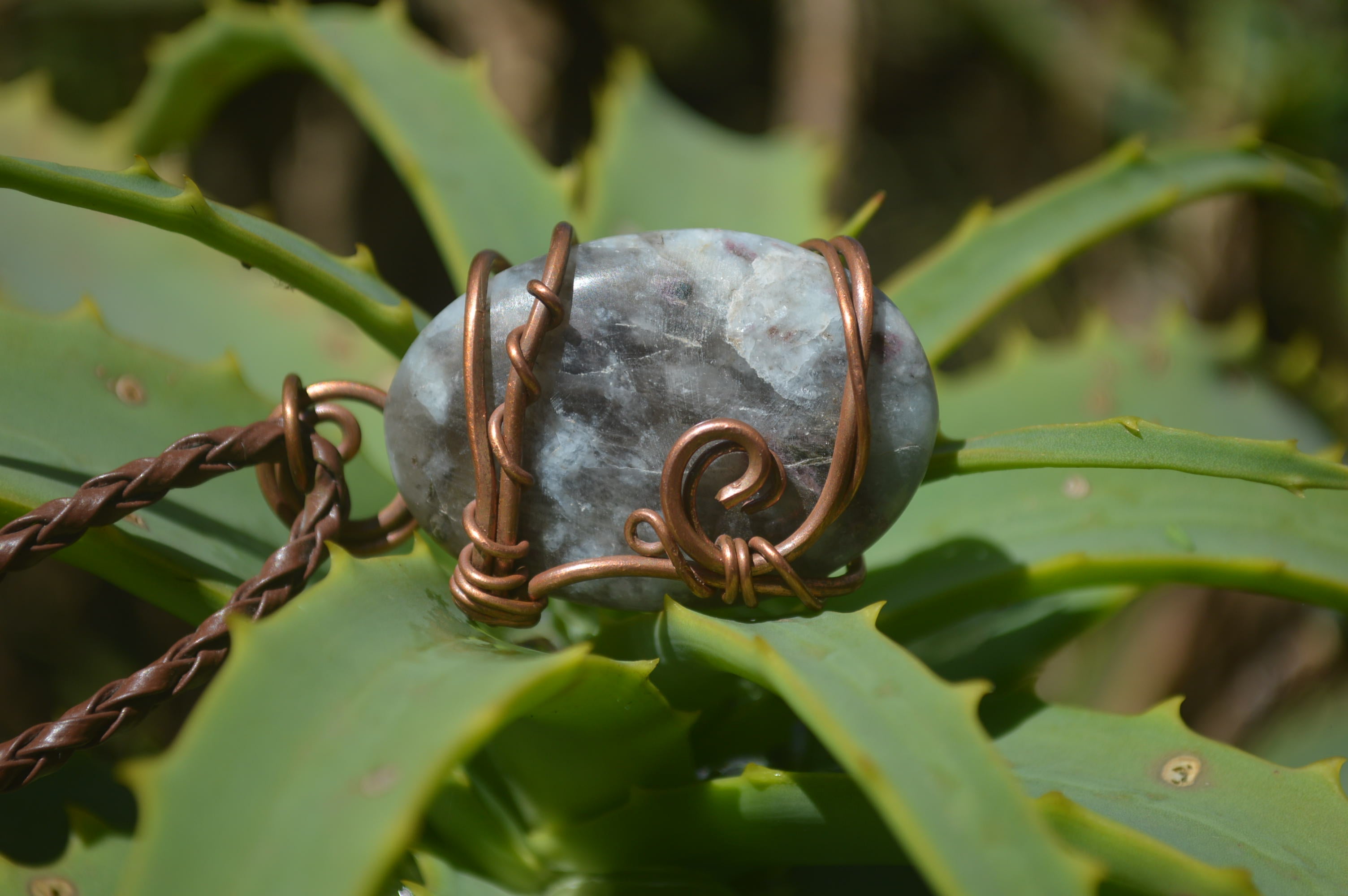 Polished Mixed Copper Wire Wrapped Pendants x 6 From Southern Africa - Toprock Gemstones and Minerals 