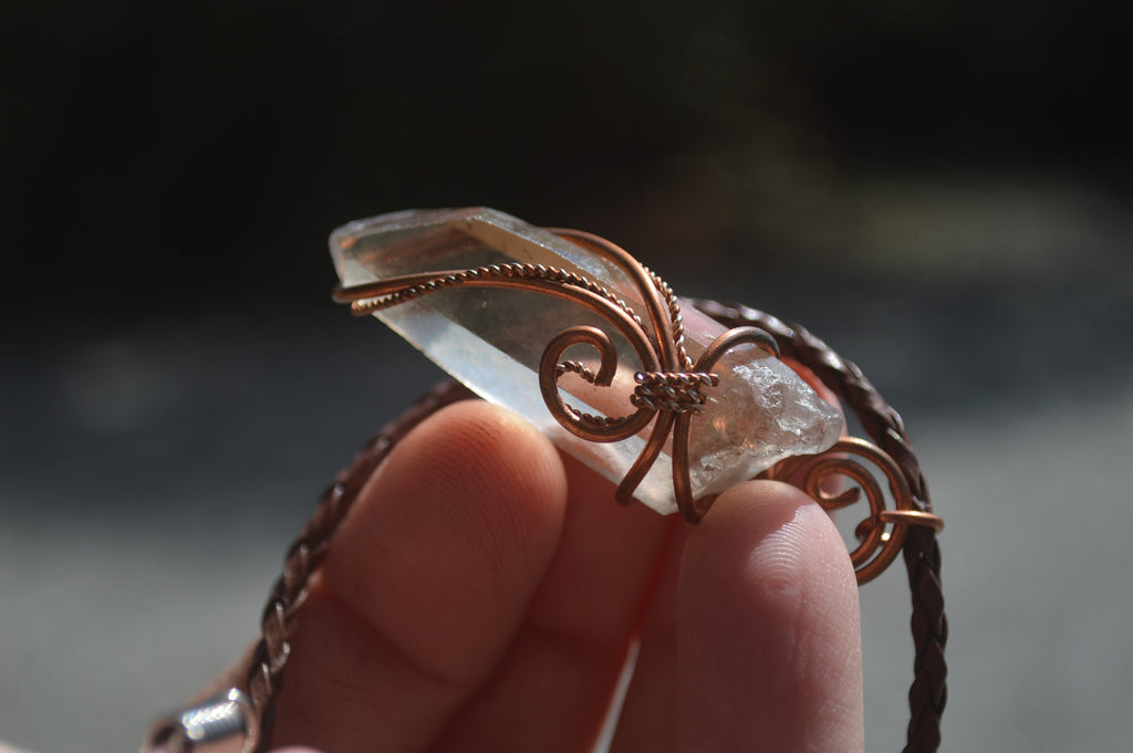Polished Mixed Copper Wire Wrapped Pendants x 6 From Southern Africa - Toprock Gemstones and Minerals 