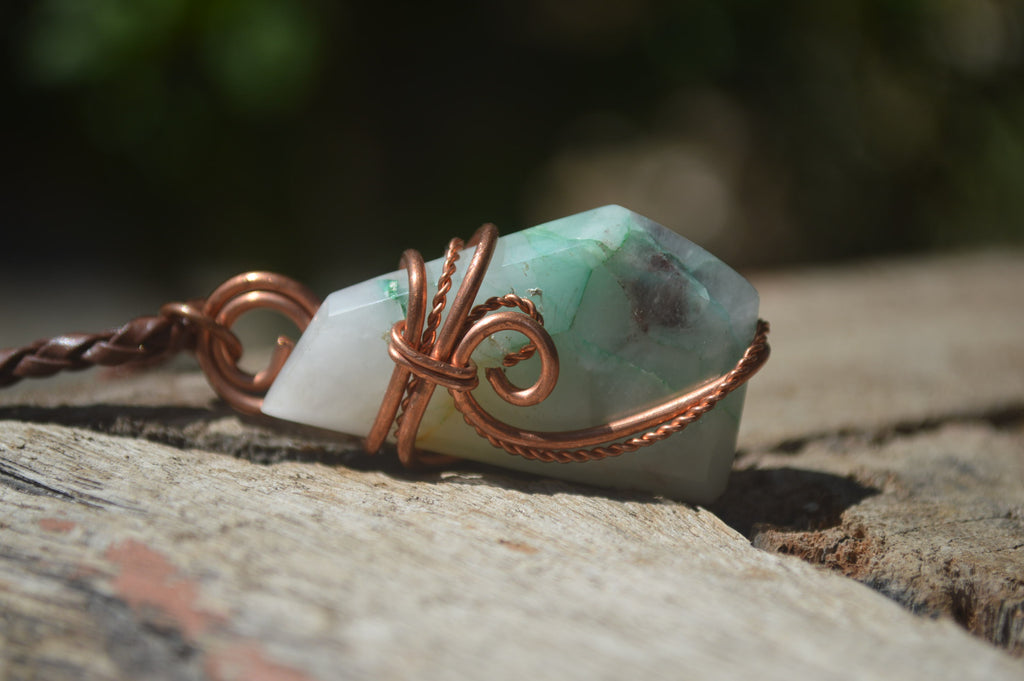 Polished Mixed Copper Wire Wrapped Pendants x 6 From Southern Africa - Toprock Gemstones and Minerals 