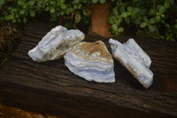 Natural Crystalline Blue Lace Agate Specimens x 3 From Namibia - Toprock Gemstones and Minerals 