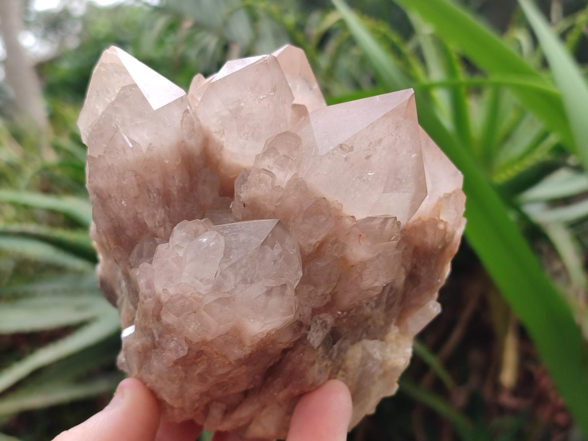 Natural Cascading Smokey Quartz Clusters x 2 From Luena, Congo - Toprock Gemstones and Minerals 