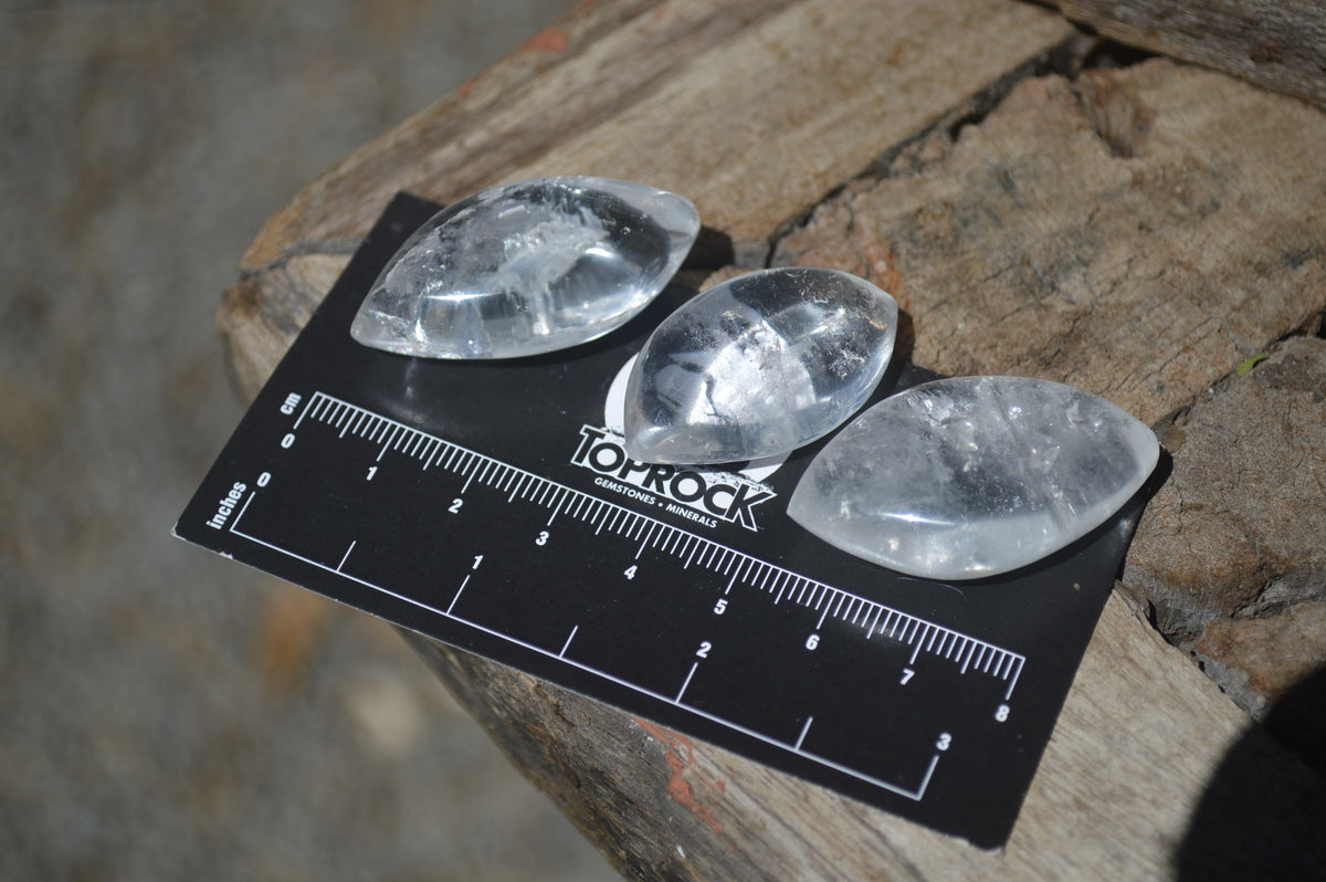 Polished Clear Quartz "Angel Tears" Pendant Pieces x 35 From Madagascar - Toprock Gemstones and Minerals 