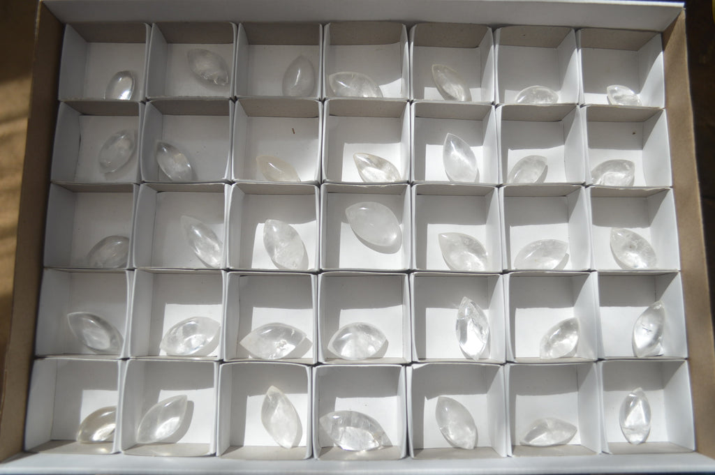 Polished Clear Quartz "Angel Tears" Pendant Pieces x 35 From Madagascar - Toprock Gemstones and Minerals 