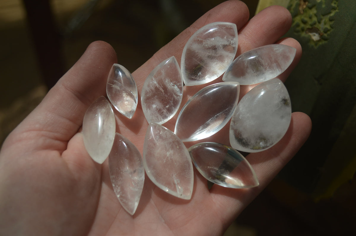 Polished Clear Quartz "Angel Tears" Pendant Pieces x 35 From Madagascar - Toprock Gemstones and Minerals 