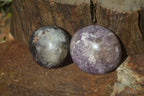 Polished Lepidolite with Pink Rubellite Palm Stones x 24 From Ambatondrazaka, Madagascar - Toprock Gemstones and Minerals 