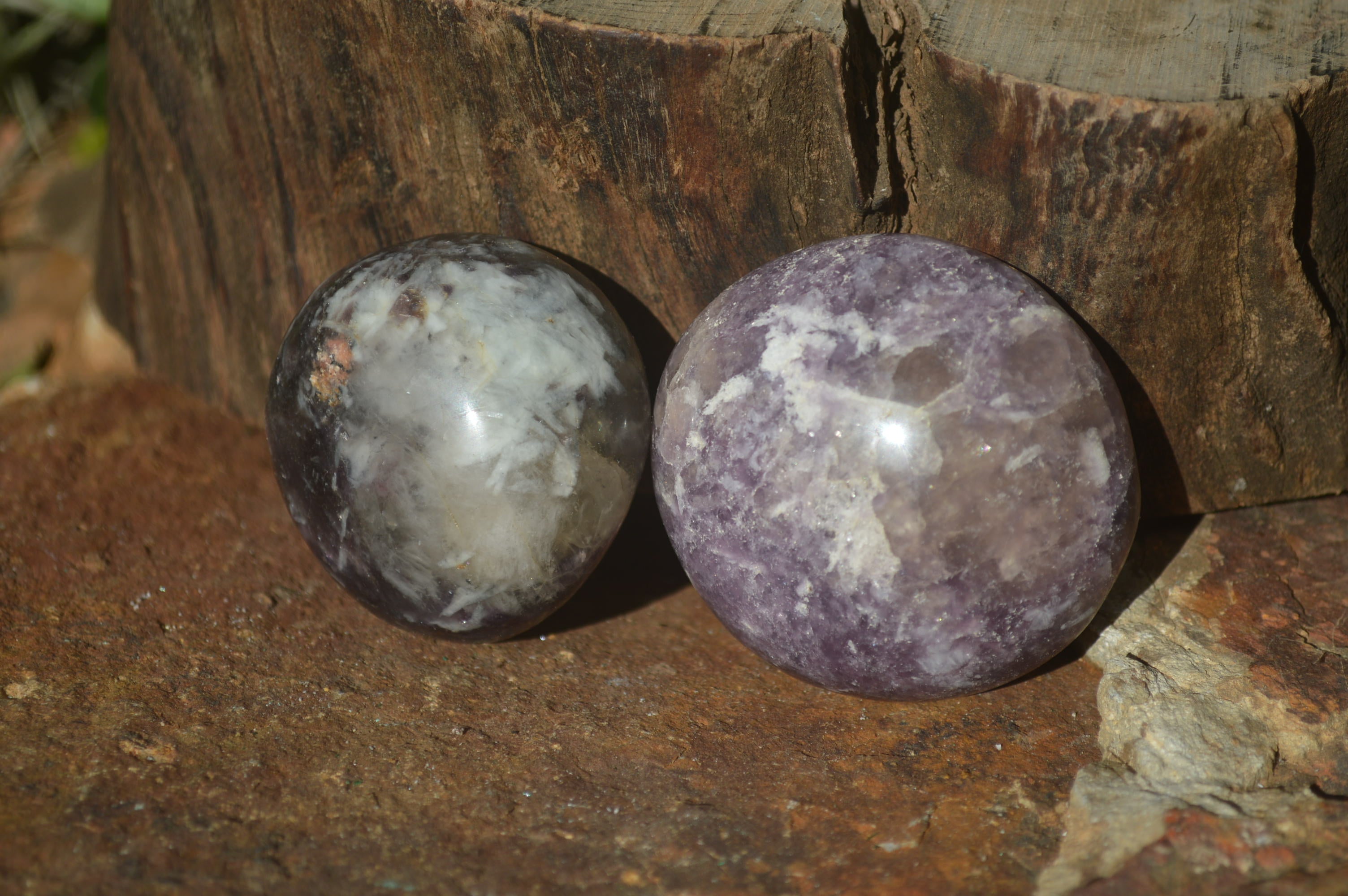 Polished Lepidolite with Pink Rubellite Palm Stones x 24 From Ambatondrazaka, Madagascar - Toprock Gemstones and Minerals 