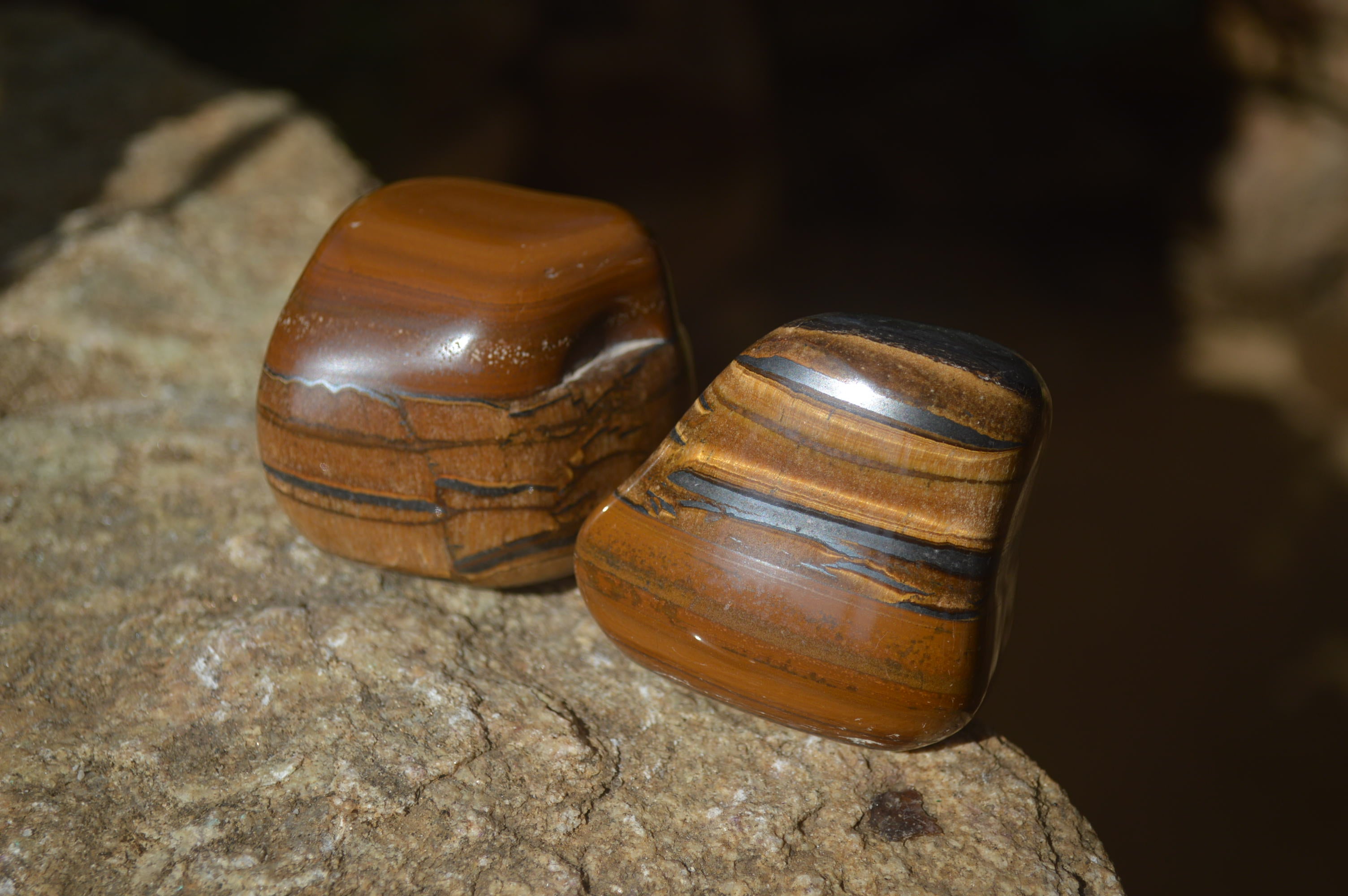 Polished Tiger's Eye Free Forms x 12 From Prieska, South Africa - Toprock Gemstones and Minerals 