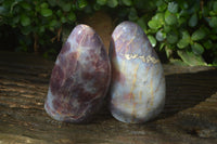 Polished Blue Rose Quartz Standing Free Forms x 2 From Madagascar - Toprock Gemstones and Minerals 