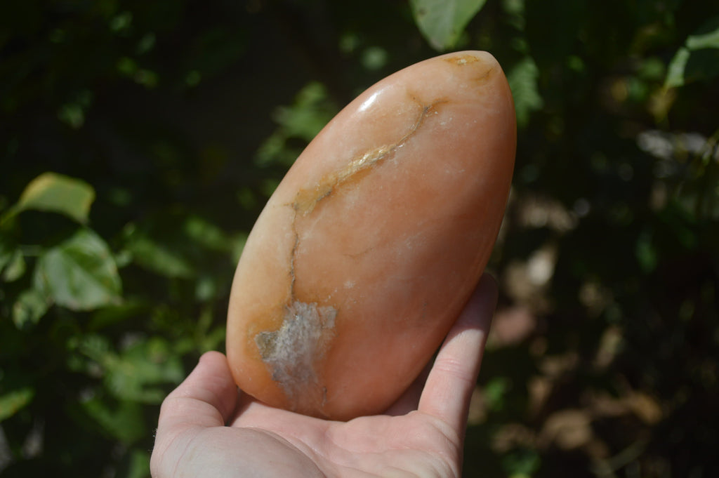 Polished Orange Twist Calcite Standing Free Forms x 2 From Madagascar - Toprock Gemstones and Minerals 