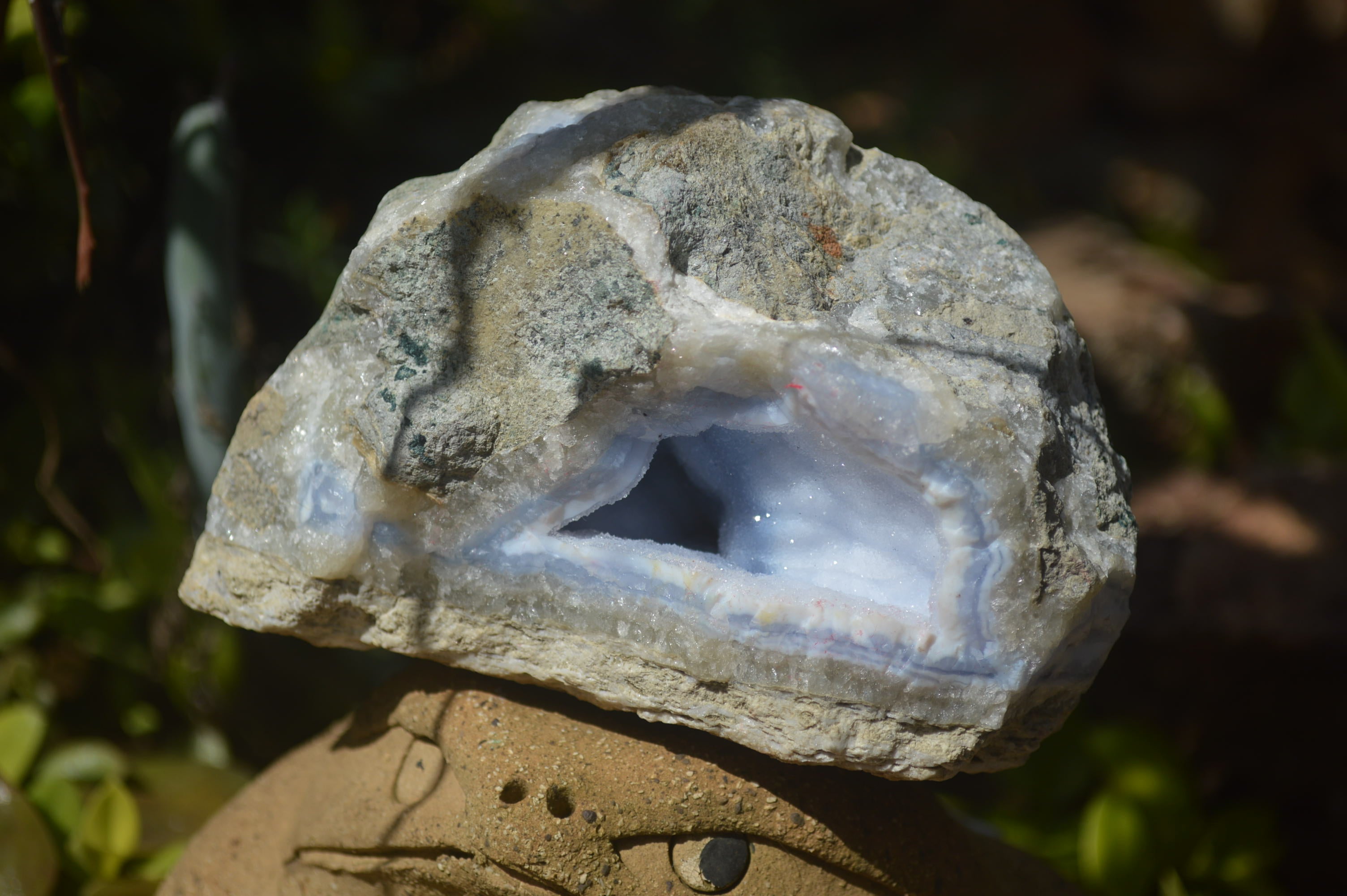 Natural Blue Lace Agate Geode Specimens x 5 From Malawi - Toprock Gemstones and Minerals 