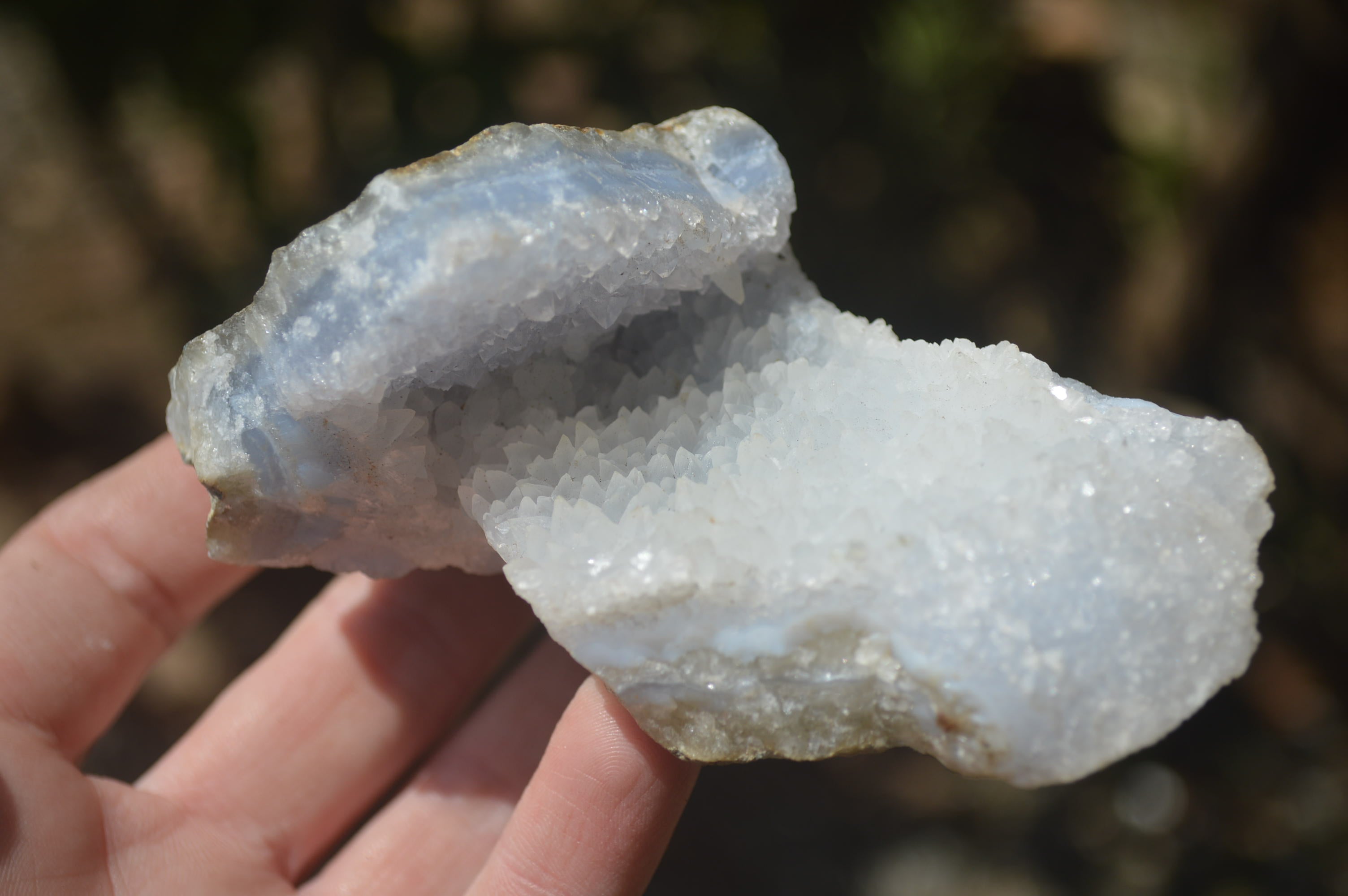 Natural Blue Lace Agate Geode Specimens x 5 From Malawi - Toprock Gemstones and Minerals 