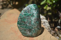 Polished Rare Emerald Mica In Matrix Standing Free Forms x 4 From Mutoko, Zimbabwe - Toprock Gemstones and Minerals 