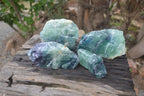 Natural Watermelon Fluorite Cobbed Specimens x 4 From Uis, Namibia - Toprock Gemstones and Minerals 