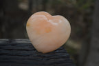 Polished Orange Twist Calcite Gemstone Hearts x 3 From Madagascar - Toprock Gemstones and Minerals 