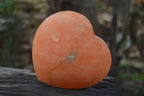 Polished Orange Twist Calcite Gemstone Hearts x 3 From Madagascar - Toprock Gemstones and Minerals 