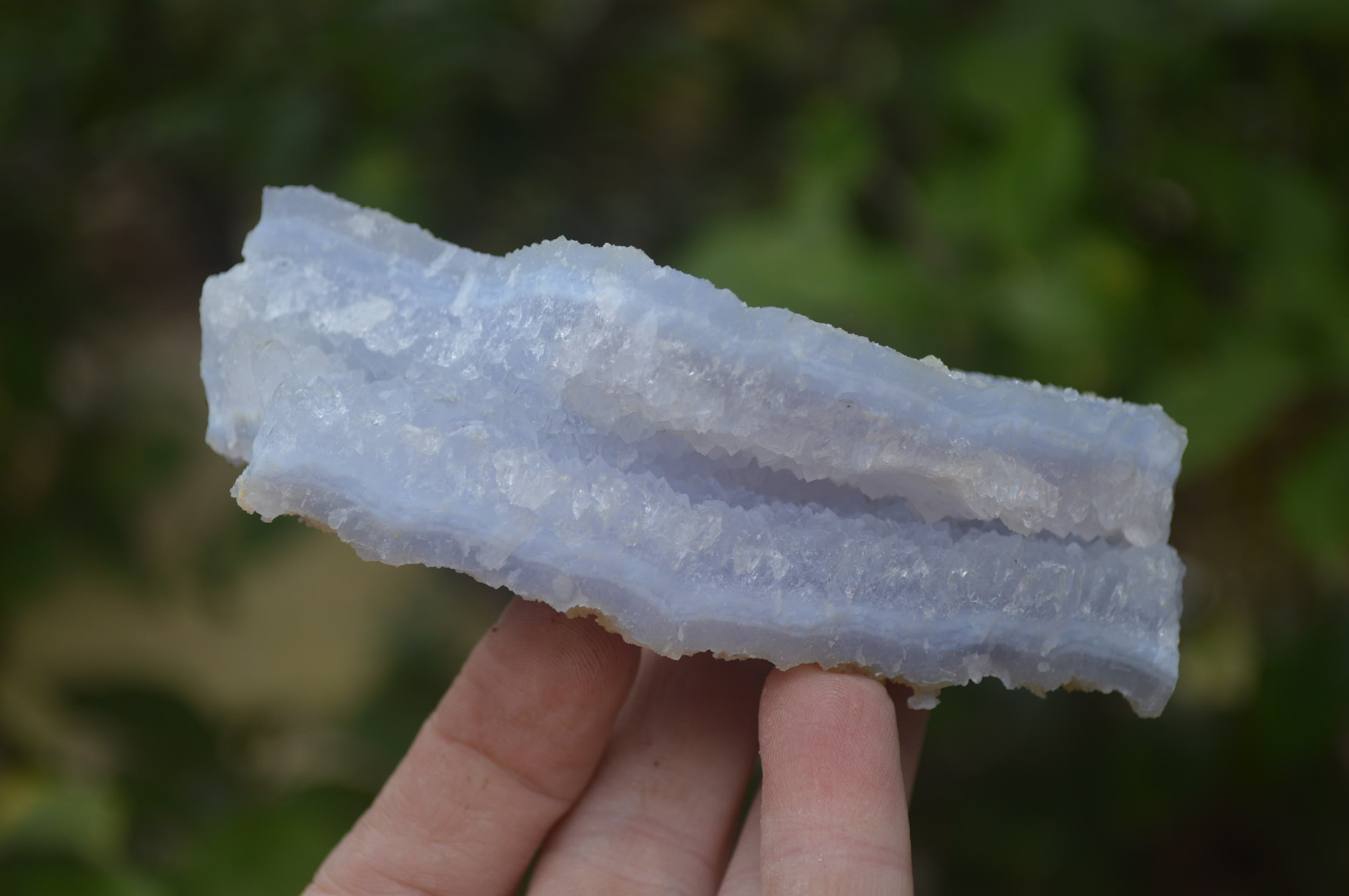 Natural Etched Blue Chalcedony Specimens x 6 From Nsanje, Malawi - Toprock Gemstones and Minerals 