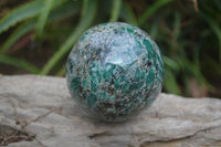 Polished Rare Emerald Mica In Matrix Spheres x 2 From Mutoko, Zimbabwe - Toprock Gemstones and Minerals 