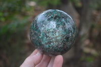 Polished Rare Emerald Mica In Matrix Spheres x 2 From Mutoko, Zimbabwe - Toprock Gemstones and Minerals 