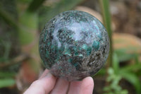 Polished Rare Emerald Mica In Matrix Spheres x 2 From Mutoko, Zimbabwe - Toprock Gemstones and Minerals 