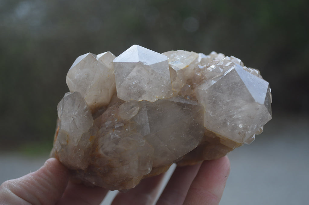 Natural White Phantom Smokey Quartz Clusters x 2 From Luena, Congo - Toprock Gemstones and Minerals 