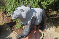 Hand Made Wonder Stone Panda Carving x 1 From Zimbabwe
