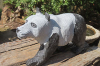 Hand Made Wonder Stone Panda Carving x 1 From Zimbabwe