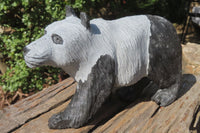 Hand Made Wonder Stone Panda Carving x 1 From Zimbabwe