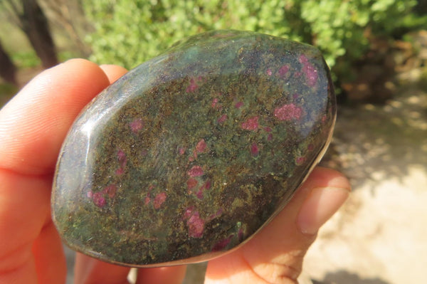 Polished Ruby Corundum In Chrome Verdite Standing Free Forms x 5 From Zimbabwe - Toprock Gemstones and Minerals 