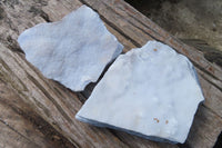 Natural Crystalline Blue Lace Agate Plates x 2 From Namibia - Toprock Gemstones and Minerals 