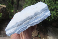 Natural Crystalline Blue Lace Agate Plates x 2 From Namibia - Toprock Gemstones and Minerals 