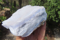 Natural Crystalline Blue Lace Agate Plates x 2 From Namibia - Toprock Gemstones and Minerals 