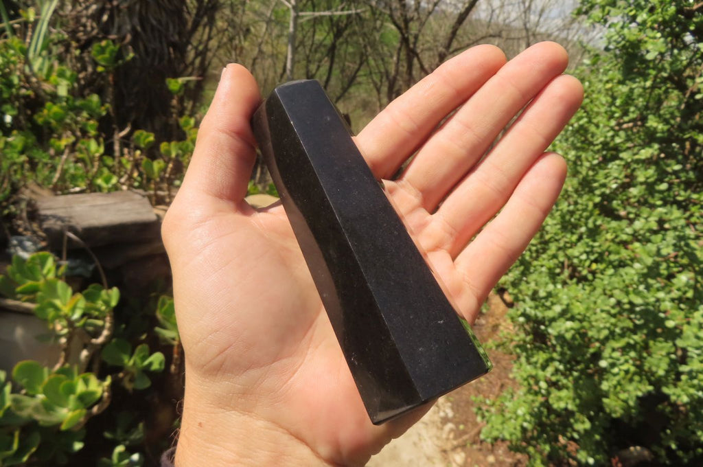 Polished Black Basalt Points x 6 From Madagascar - Toprock Gemstones and Minerals 