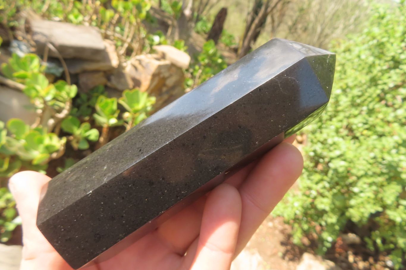 Polished Black Basalt Points x 6 From Madagascar - Toprock Gemstones and Minerals 