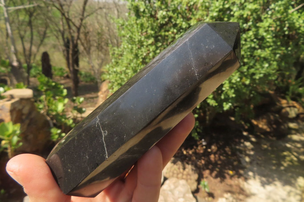 Polished Black Basalt Points x 6 From Madagascar - Toprock Gemstones and Minerals 