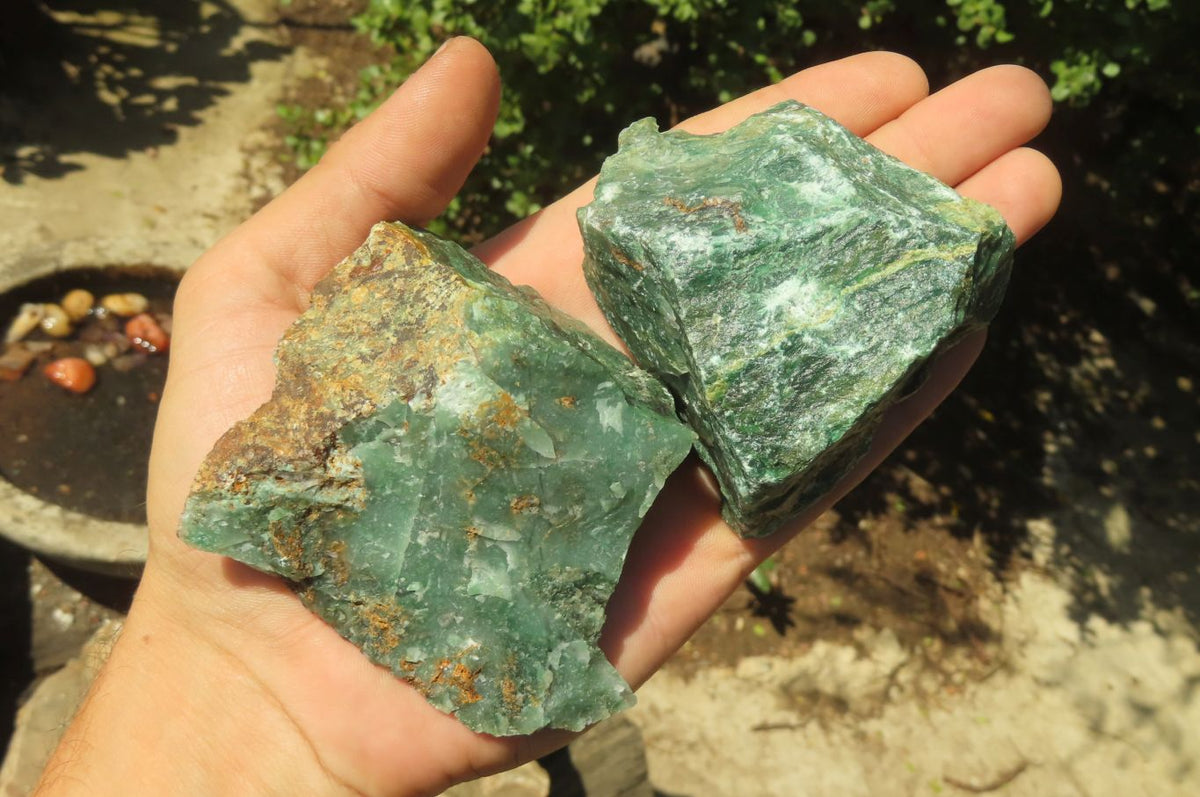 Natural Jade Cobbed Specimens x 12 From Swaziland - Toprock Gemstones and Minerals 