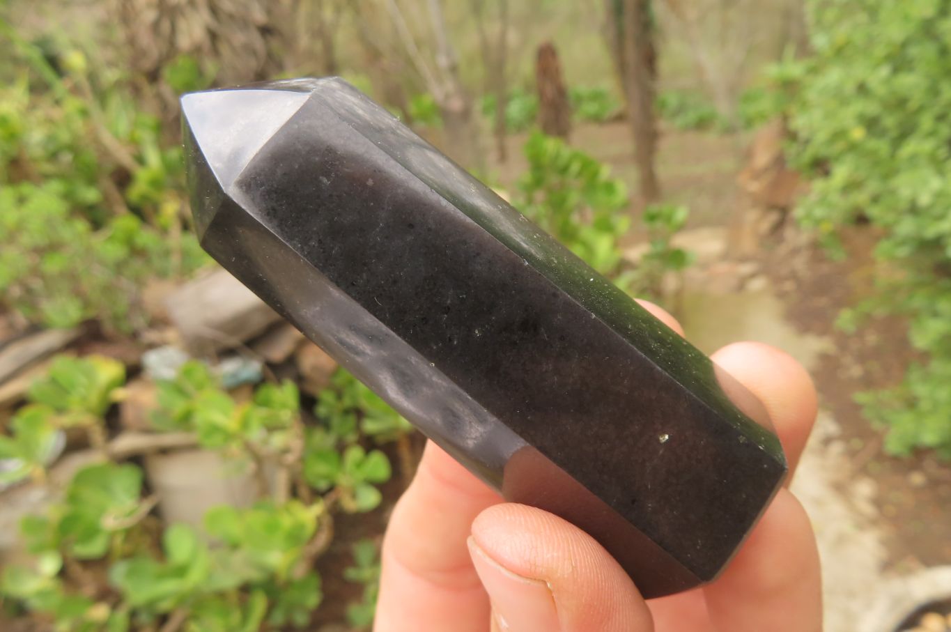 Polished Black Basalt Points x 12 From Antsirabe, Madagascar - Toprock Gemstones and Minerals 