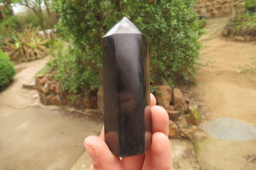 Polished Black Basalt Points x 12 From Antsirabe, Madagascar - Toprock Gemstones and Minerals 