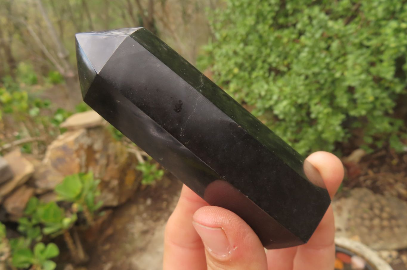 Polished Black Basalt Points x 12 From Antsirabe, Madagascar - Toprock Gemstones and Minerals 