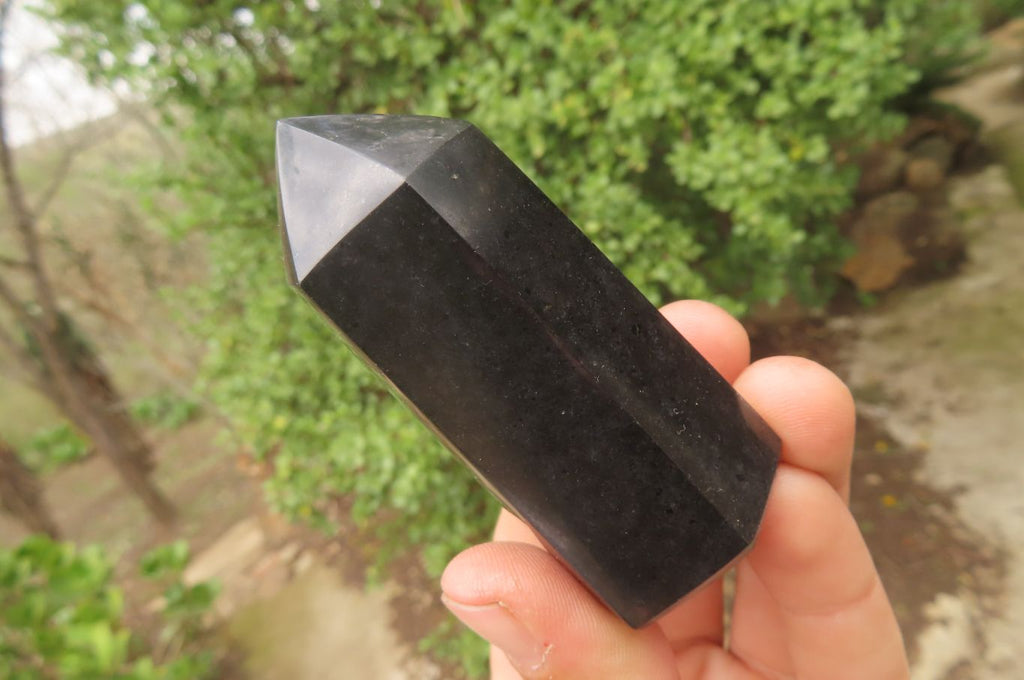 Polished Black Basalt Points x 12 From Antsirabe, Madagascar - Toprock Gemstones and Minerals 