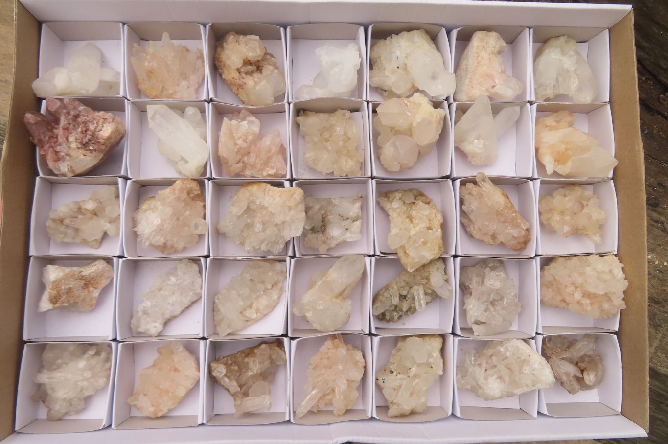 Natural Clear Quartz Crystal Clusters x 35 From Madagascar - Toprock Gemstones and Minerals 