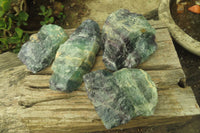 Natural Watermelon Fluorite Cobbed Specimens x 4 From Uis, Namibia - Toprock Gemstones and Minerals 