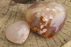 Polished Flower Agate Hearts x 6 From Antsahalova, Madagascar - Toprock Gemstones and Minerals 