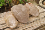 Polished Partially Arcadian Quartz Crystals x 3 From Angola - Toprock Gemstones and Minerals 
