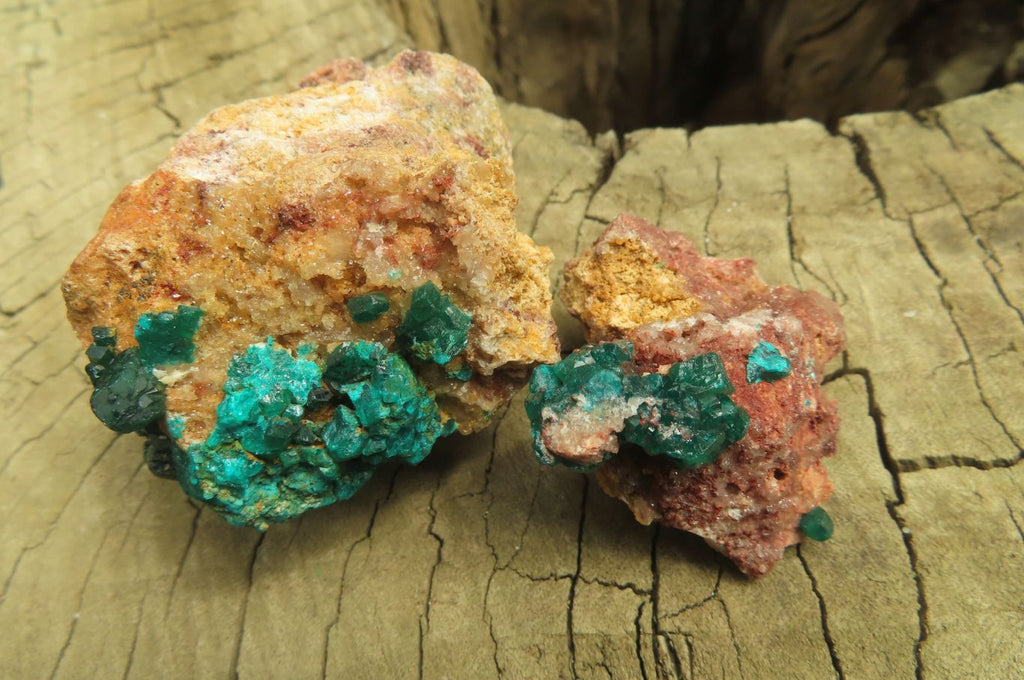 Natural Dioptase On Dolomite Specimens x 6 From Likasi, Congo - Toprock Gemstones and Minerals 