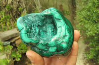 Polished Flower Banded Malachite Free Forms x 3 From Congo - Toprock Gemstones and Minerals 