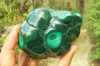 Polished Flower Banded Malachite Free Forms x 3 From Congo - Toprock Gemstones and Minerals 