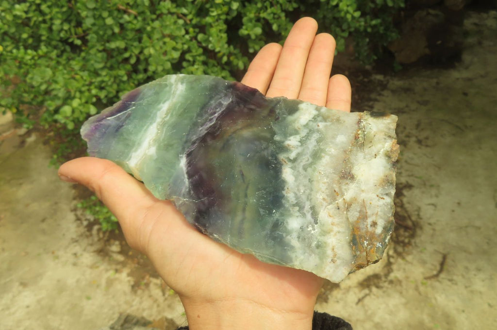 Polished Watermelon Fluorite Slices x 2 From Namibia - Toprock Gemstones and Minerals 