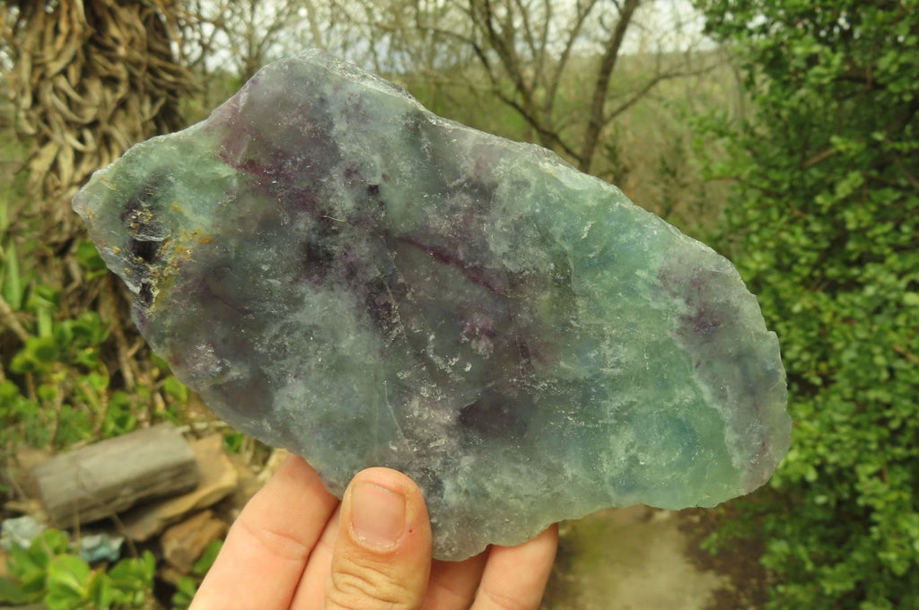 Polished Watermelon Fluorite Slices x 2 From Namibia - Toprock Gemstones and Minerals 