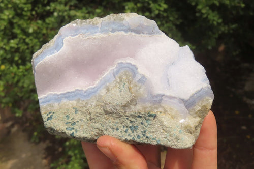 Natural Blue Lace Agate Geode Specimens x 5 From Malawi - Toprock Gemstones and Minerals 