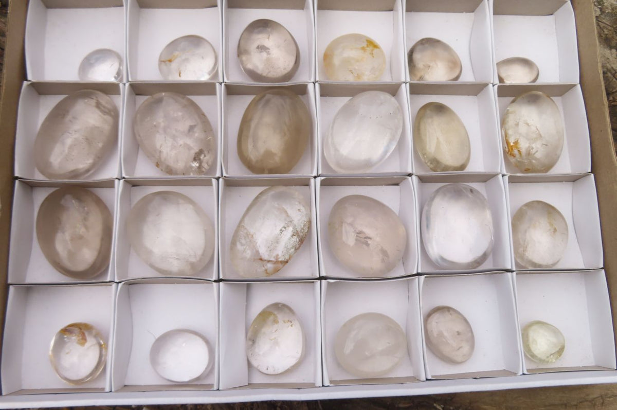 Polished Mixed Quartz Palm Stones x 24 From Madagascar - Toprock Gemstones and Minerals 